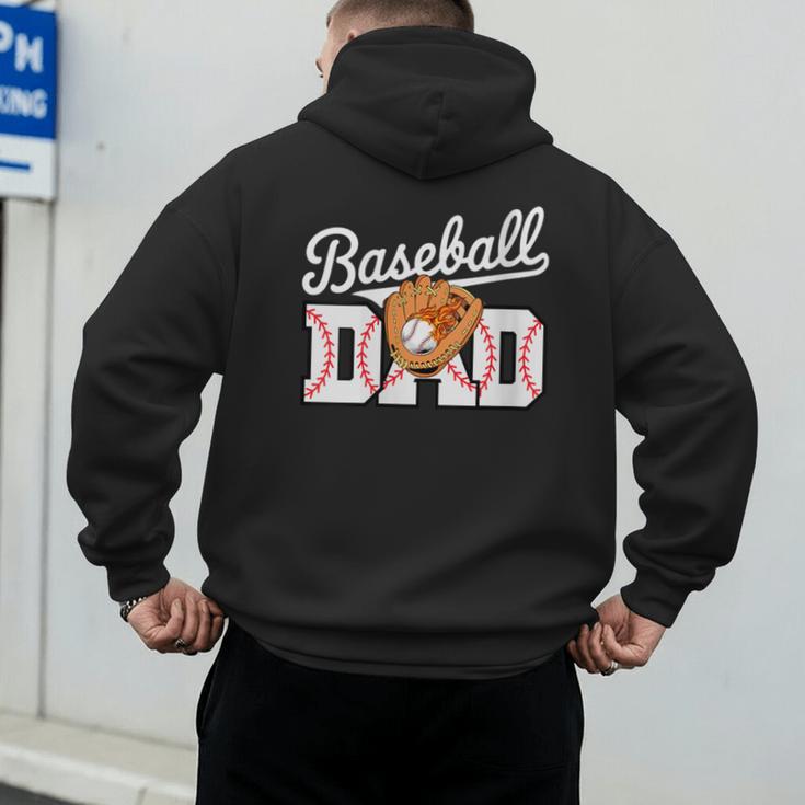 Baseball Dad Vintage Sports Fathers Day Baseball Fan Men's Hoodie Back Print