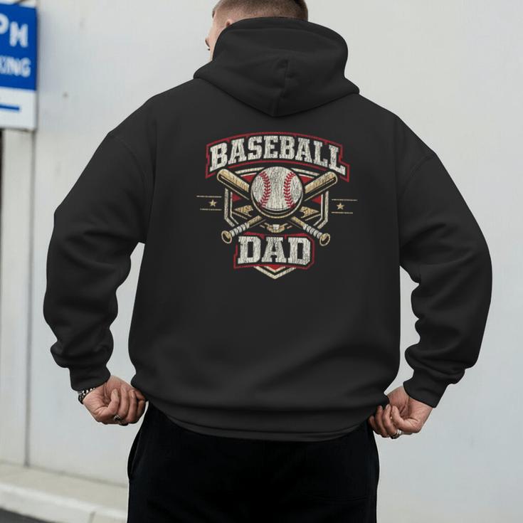 Baseball Fan Dad Father Vintage Baseball Dad Men's Hoodie Back Print Baseball Fan Dad Father Vintage Baseball Dad Men's Hoodie Back Print