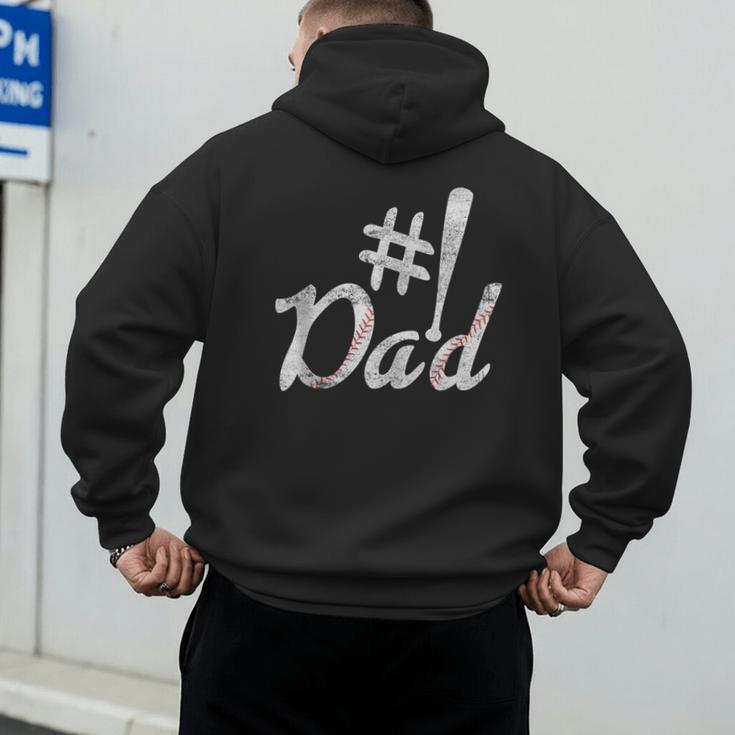 Baseball Player Dad Papa Fathers Day Number One Baseball Dad Men's Hoodie Back Print Baseball Player Dad Papa Fathers Day Number One Baseball Dad Men's Hoodie Back Print