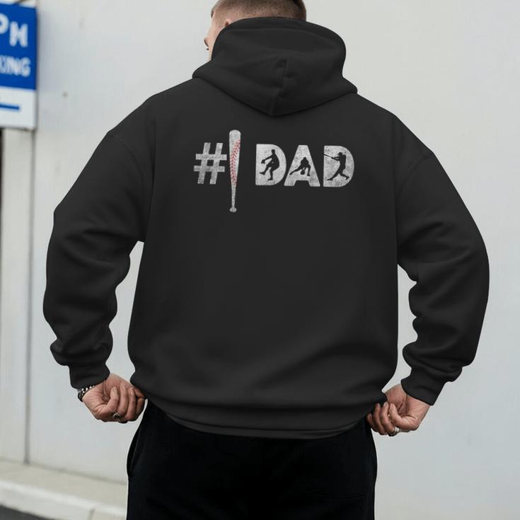 Baseball Player Number One Baseball Dad Father's Day Men's Hoodie Back Print Baseball Player Number One Baseball Dad Father's Day Men's Hoodie Back Print