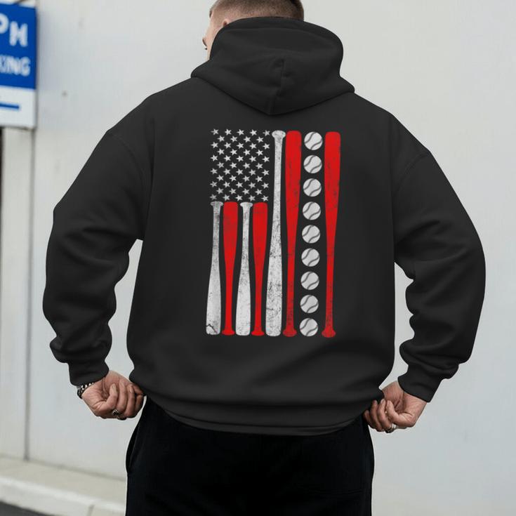 Baseball USA Flag Baseball Lover Baseball Dad Men's Hoodie Back Print Baseball USA Flag Baseball Lover Baseball Dad Men's Hoodie Back Print