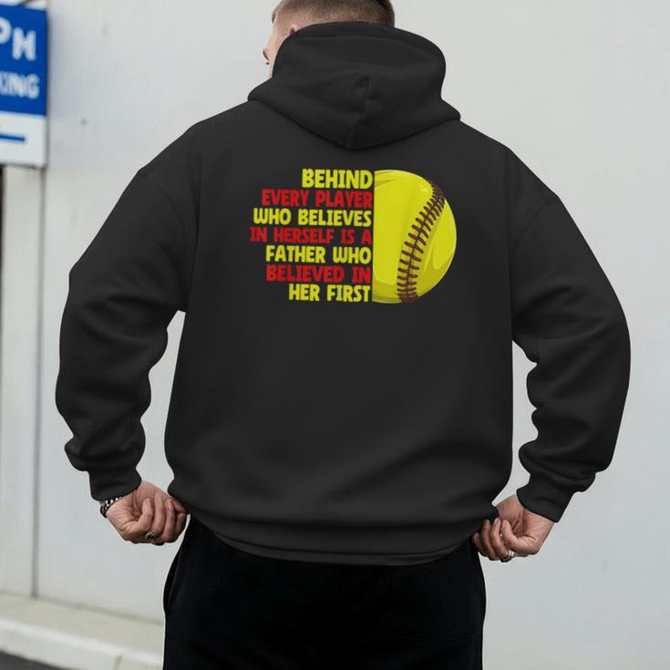 Dad Of Ballers Behind Every Softball Player Baseball Dads Men's Hoodie Back Print