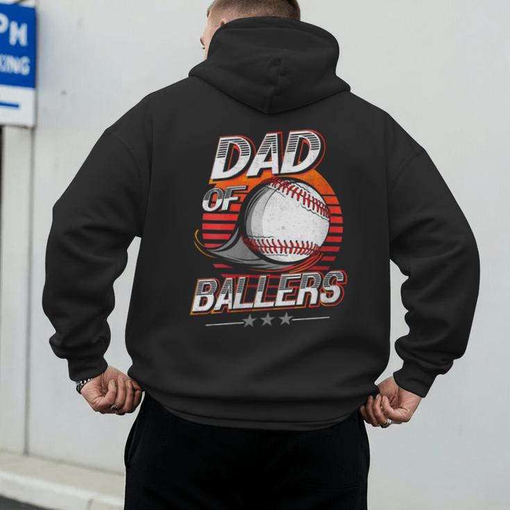 Dad Of Ballers Shirt Volleyball Baseball Dad Of Baller Men's Hoodie Back Print