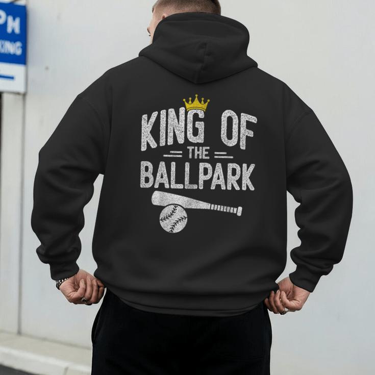 Dad Baseball For Men Baseball Dad King Of Ballpark Men's Hoodie Back Print Dad Baseball For Men Baseball Dad King Of Ballpark Men's Hoodie Back Print