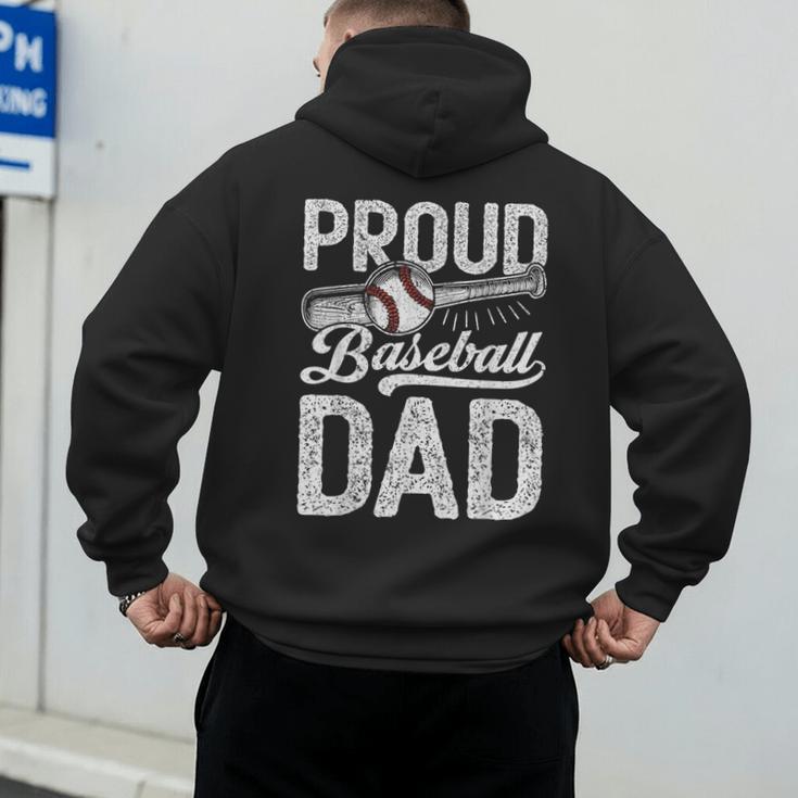 Dad Baseball For Men Proud Baseball Dad & Son Men's Hoodie Back Print