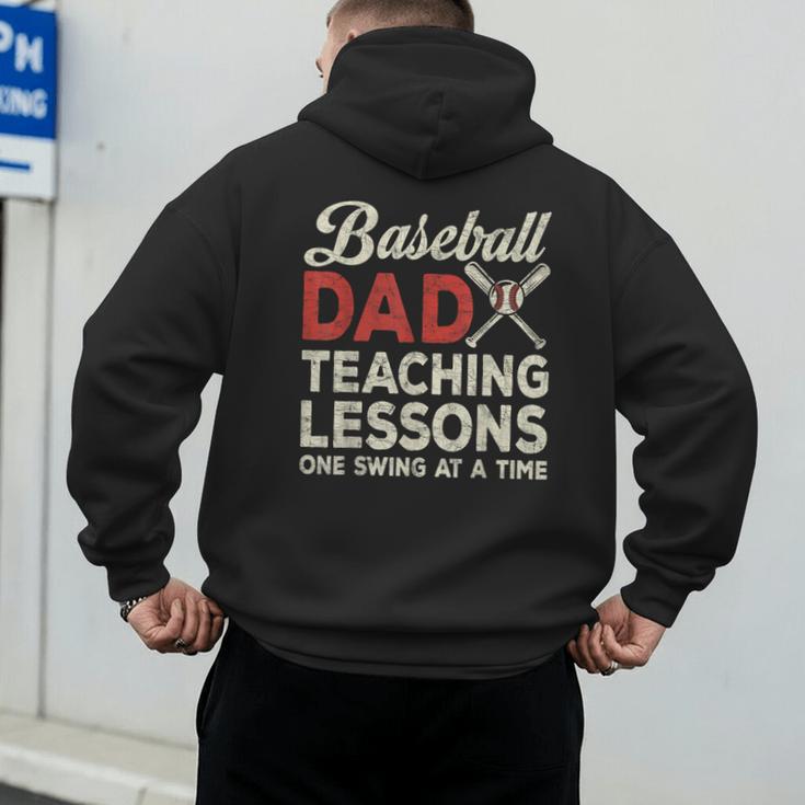 Dad Baseball Dad Teaching Lessons One Swing At A Time Men's Hoodie Back Print Dad Baseball Dad Teaching Lessons One Swing At A Time Men's Hoodie Back Print