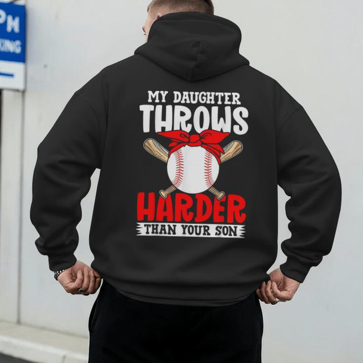 My Daughter Throws Harder Than Your Son Baseball Dads Men's Hoodie Back Print My Daughter Throws Harder Than Your Son Baseball Dads Men's Hoodie Back Print