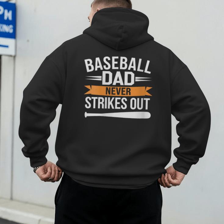 Father Fathers Day Baseball Lovers Baseball Dad Homerun Men's Hoodie Back Print