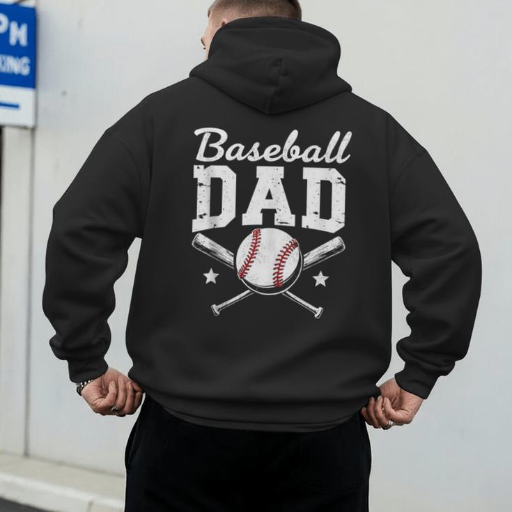 Fathers Cute Vintage Baseball Dad Sport Lovers Batter Player Men's Hoodie Back Print Fathers Cute Vintage Baseball Dad Sport Lovers Batter Player Men's Hoodie Back Print