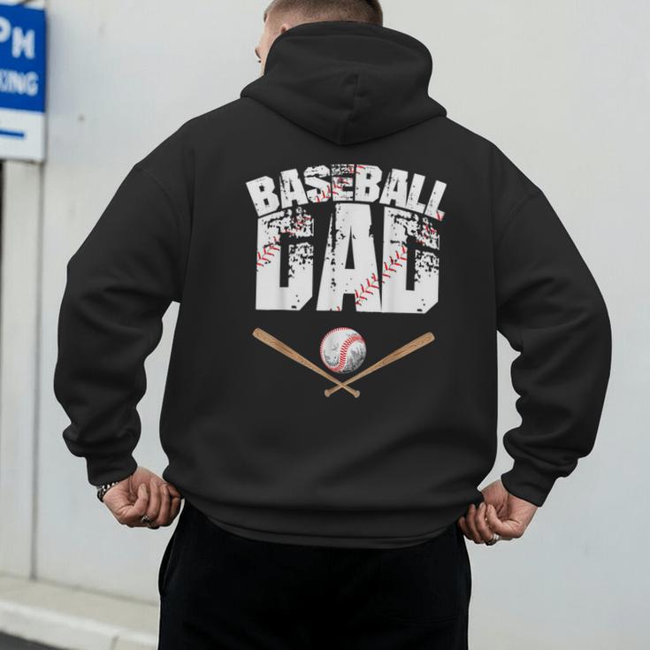 Fathers Day Baseball Dad Men's Hoodie Back Print Fathers Day Baseball Dad Men's Hoodie Back Print