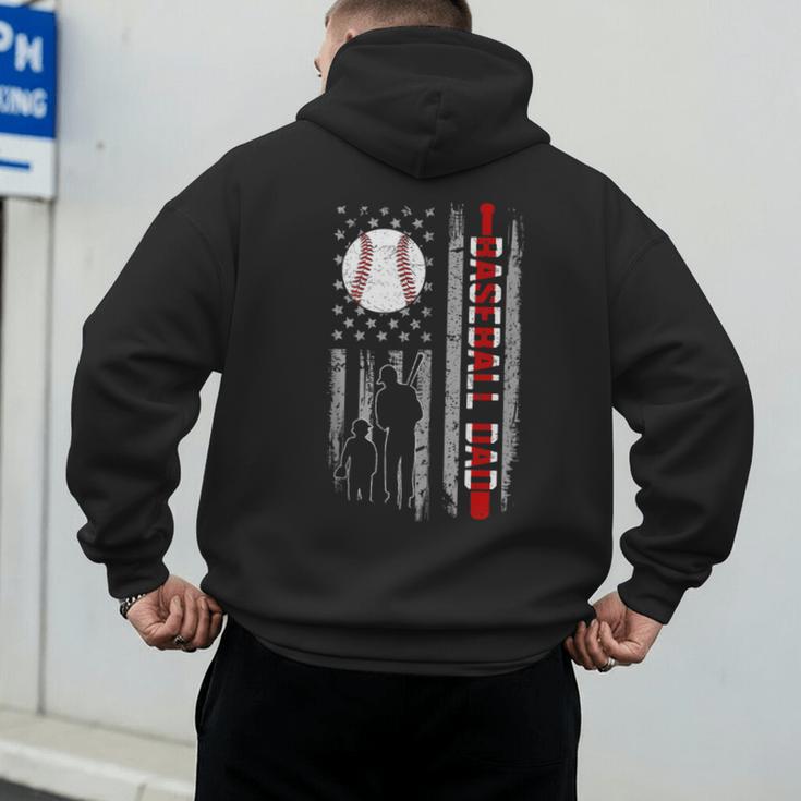Father's Day USA Flag Patriotic Baseball Dad Men's Hoodie Back Print Father's Day USA Flag Patriotic Baseball Dad Men's Hoodie Back Print
