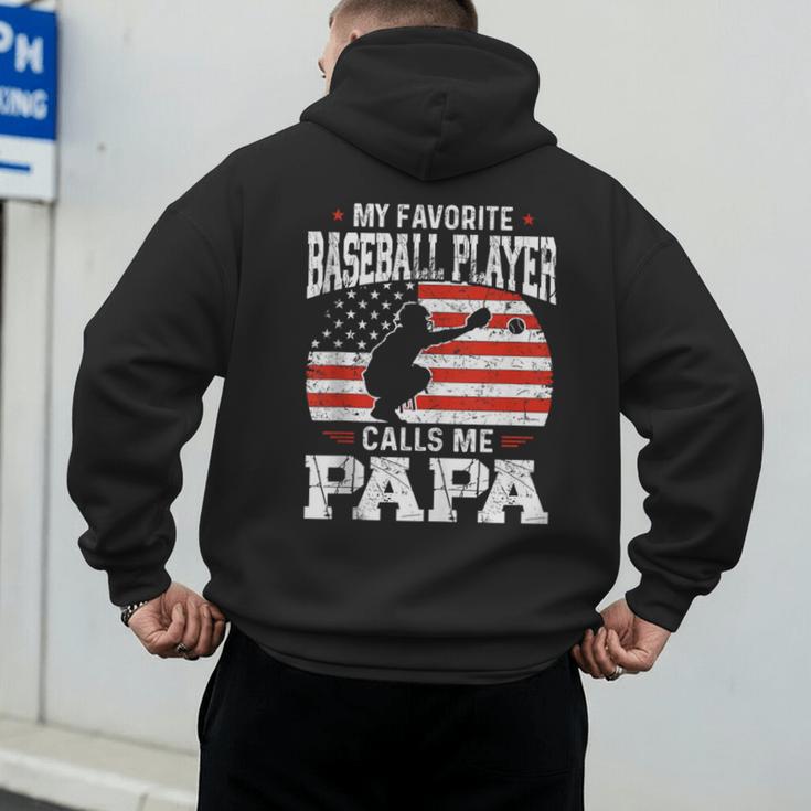 My Favorite Baseball Player Calls Me Papa Baseball Dad Men's Hoodie Back Print My Favorite Baseball Player Calls Me Papa Baseball Dad Men's Hoodie Back Print