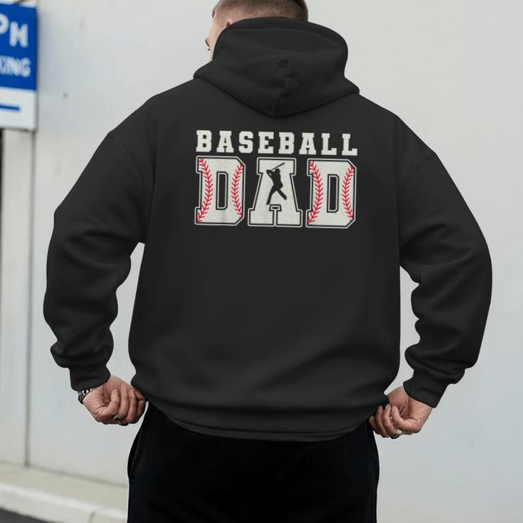 Groovy Baseball Dad Father Happy Fathers Day Sports Game Day Men's Hoodie Back Print Groovy Baseball Dad Father Happy Fathers Day Sports Game Day Men's Hoodie Back Print