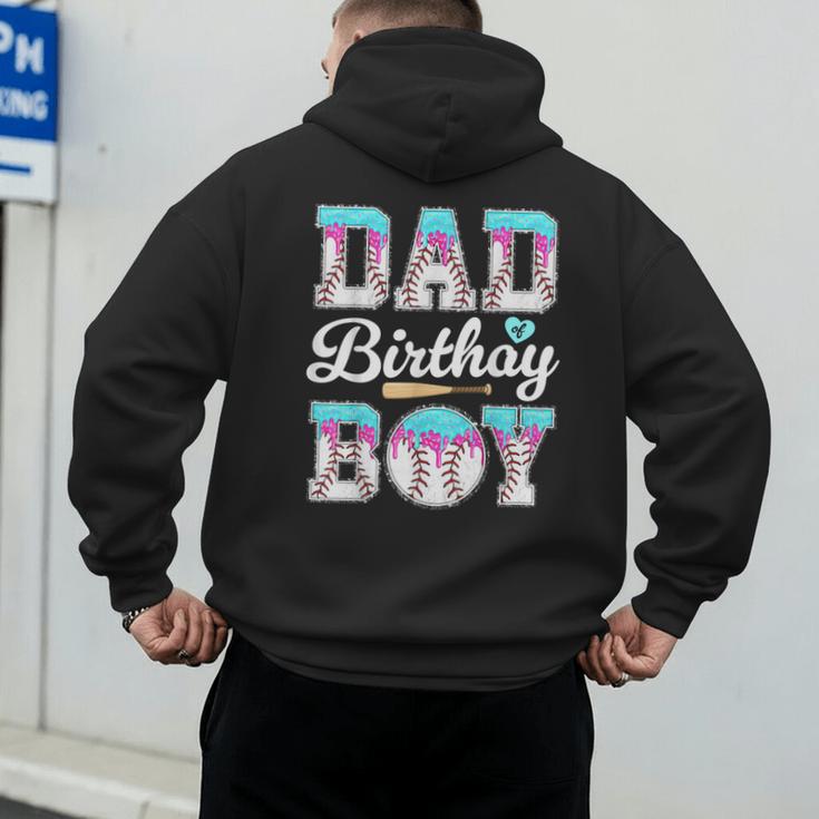 Ice Cream Baseball Dad Birthday Boy Drip Bat Sweet Baseball Men's Hoodie Back Print