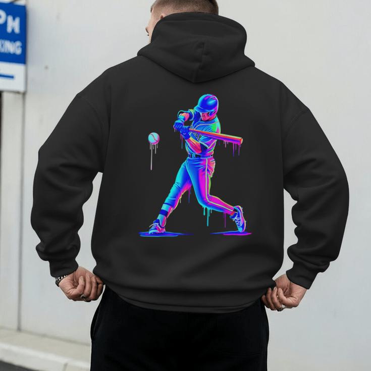 Ice Cream Drip Melting Baseball Bat Player Baseball Dad Men's Hoodie Back Print Ice Cream Drip Melting Baseball Bat Player Baseball Dad Men's Hoodie Back Print