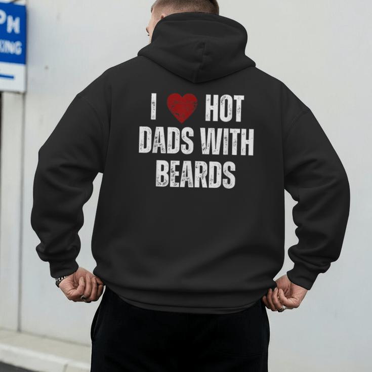 I Love Hot Baseball Dads With Beards Red Hearts Men's Hoodie Back Print I Love Hot Baseball Dads With Beards Red Hearts Men's Hoodie Back Print