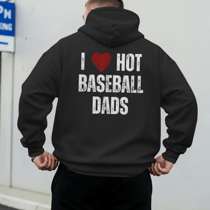 I Love Hot Baseball Dads Red Hearts Men's Hoodie Back Print I Love Hot Baseball Dads Red Hearts Men's Hoodie Back Print