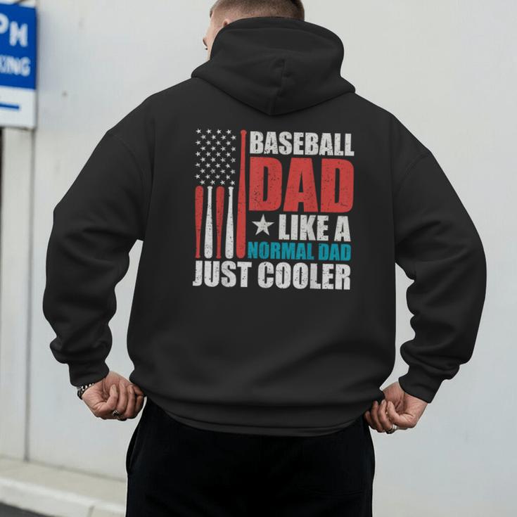 Patriotic Baseball Dad Father's Day American Flag Men's Hoodie Back Print Patriotic Baseball Dad Father's Day American Flag Men's Hoodie Back Print