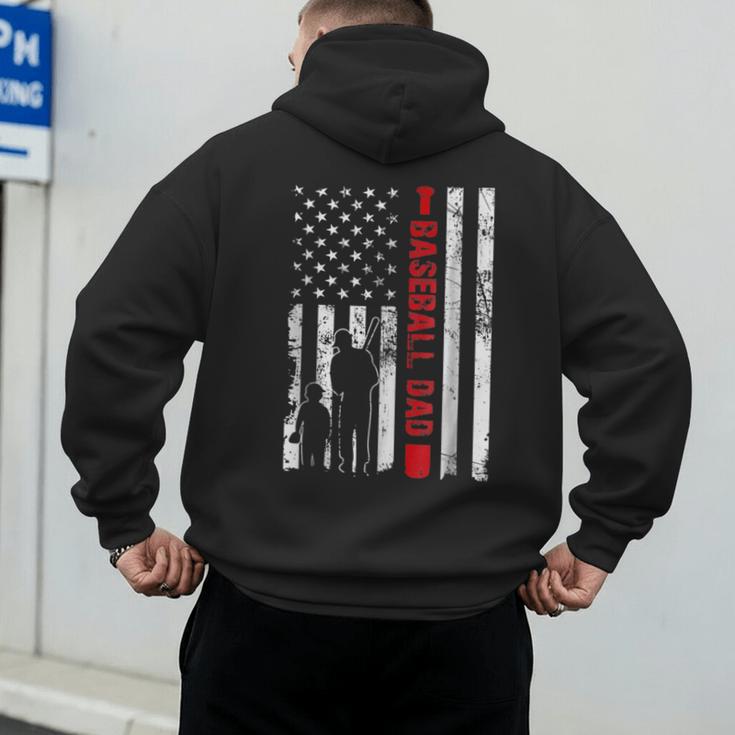 Proud Baseball Dad American Flag Sports Father Day Men's Hoodie Back Print Proud Baseball Dad American Flag Sports Father Day Men's Hoodie Back Print