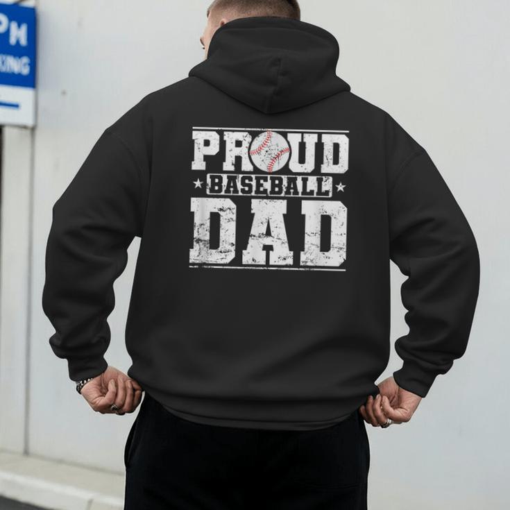 Proud Baseball Dad Sports Father Baseball Fan Men's Hoodie Back Print