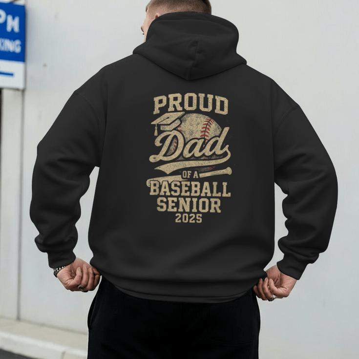 Proud Dad Of A Baseball 2025 Senior Vintage Baseball Dad Men's Hoodie Back Print