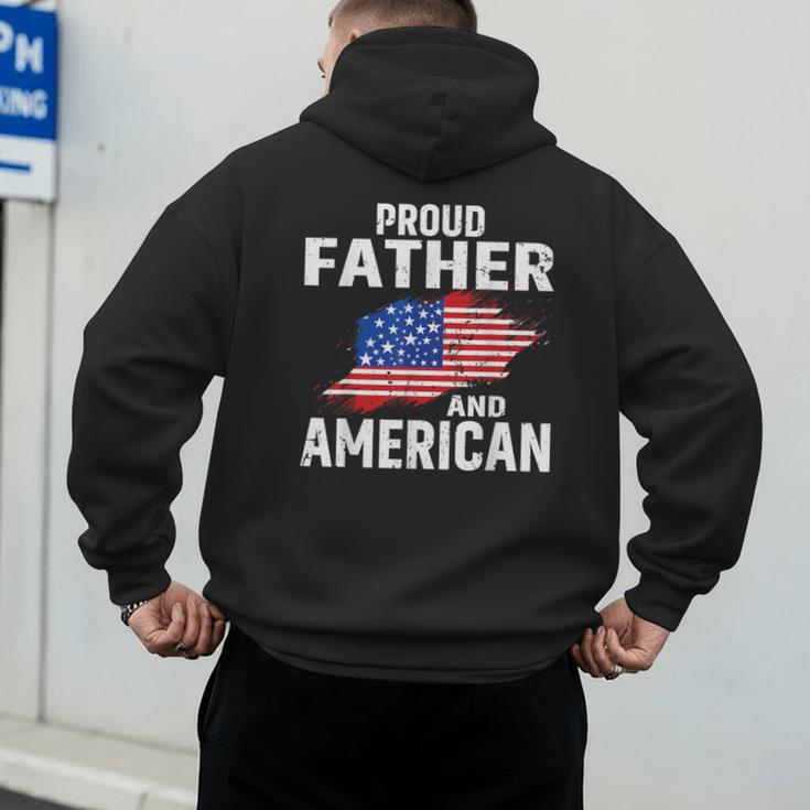 Proud Father And American Flag Baseball Dad Father Patriotic Men's Hoodie Back Print Proud Father And American Flag Baseball Dad Father Patriotic Men's Hoodie Back Print