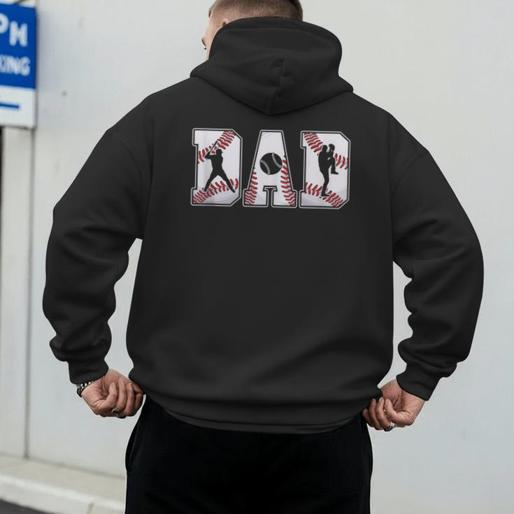 Retro Baseball Dad Daddy Father Happy Fathers Day Men Guys Men's Hoodie Back Print Retro Baseball Dad Daddy Father Happy Fathers Day Men Guys Men's Hoodie Back Print