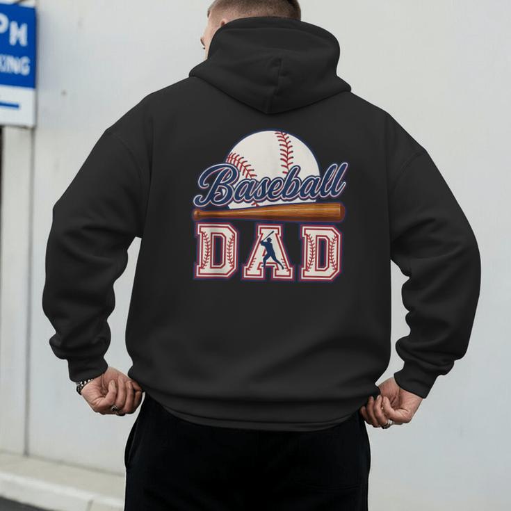 Retro Baseball Dad Father's Day Men's Hoodie Back Print Retro Baseball Dad Father's Day Men's Hoodie Back Print