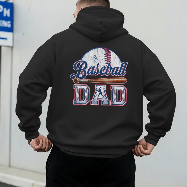 Retro Baseball Dad Happy Fathers Day For Men Sports Lovers Men's Hoodie Back Print Retro Baseball Dad Happy Fathers Day For Men Sports Lovers Men's Hoodie Back Print