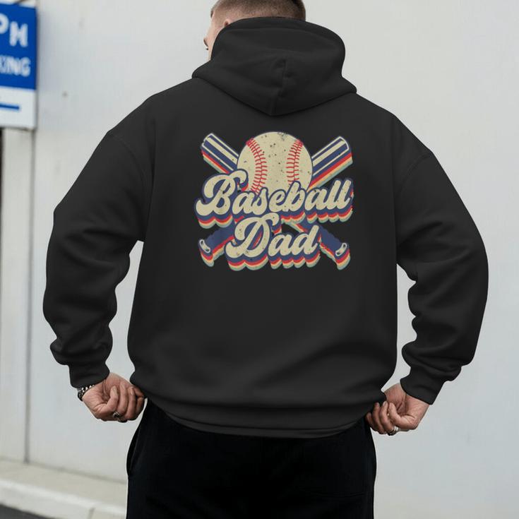 Retro Baseball Dad Sports Lovers Happy Father's Day Men's Hoodie Back Print Retro Baseball Dad Sports Lovers Happy Father's Day Men's Hoodie Back Print