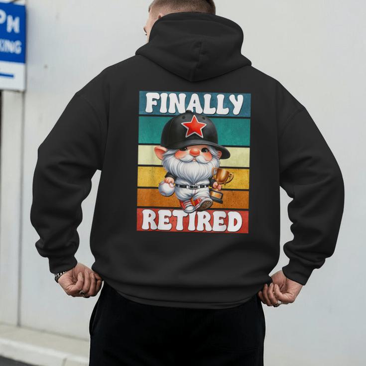 Retro Baseball Retirement Gnome Baseball Dad Finally Retired Men's Hoodie Back Print Retro Baseball Retirement Gnome Baseball Dad Finally Retired Men's Hoodie Back Print