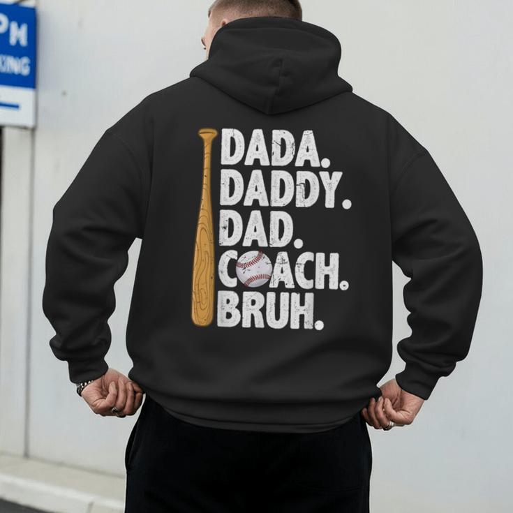 Retro Dada Daddy Dad Coach Bruh Baseball Dad Fathers Day Men Men's Hoodie Back Print Retro Dada Daddy Dad Coach Bruh Baseball Dad Fathers Day Men Men's Hoodie Back Print