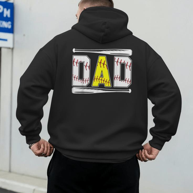 Softball Baseball Dad Of Ballers Baseball Softball Dad Men's Hoodie Back Print Softball Baseball Dad Of Ballers Baseball Softball Dad Men's Hoodie Back Print