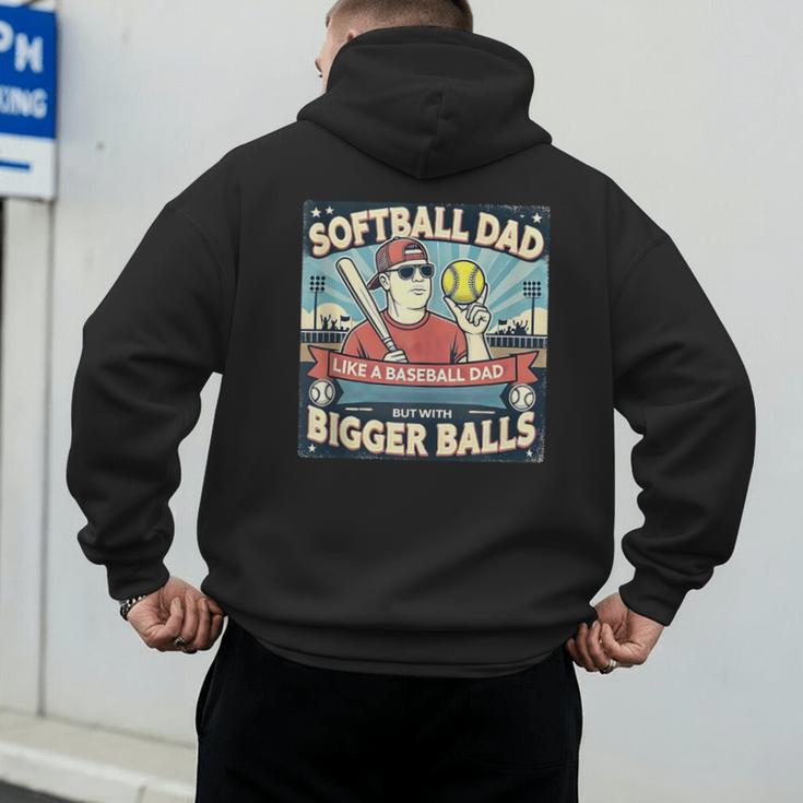Softball Dad Like a Baseball Dad Gift Men Men's Hoodie Back Print Softball Dad Like a Baseball Dad Gift Men Men's Hoodie Back Print