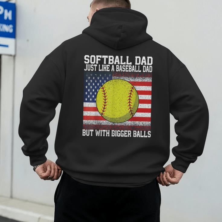Softball Dad Like a Baseball Dad Father's Day USA Flag Men's Hoodie Back Print Softball Dad Like a Baseball Dad Father's Day USA Flag Men's Hoodie Back Print