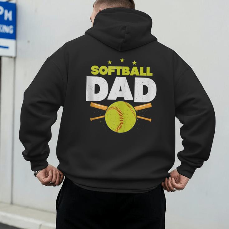 Softball Dad Just Like A Baseball Dad Player Men's Hoodie Back Print Softball Dad Just Like A Baseball Dad Player Men's Hoodie Back Print