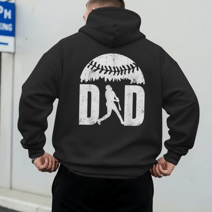 Vintage Baseball Dad Clothing Daddy Father's Day Men's Hoodie Back Print Vintage Baseball Dad Clothing Daddy Father's Day Men's Hoodie Back Print