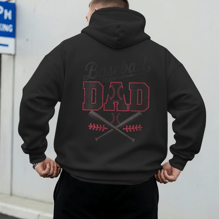 Vintage Baseball Dad Fathers Day Daddy Toddler Kids Boys Men's Hoodie Back Print