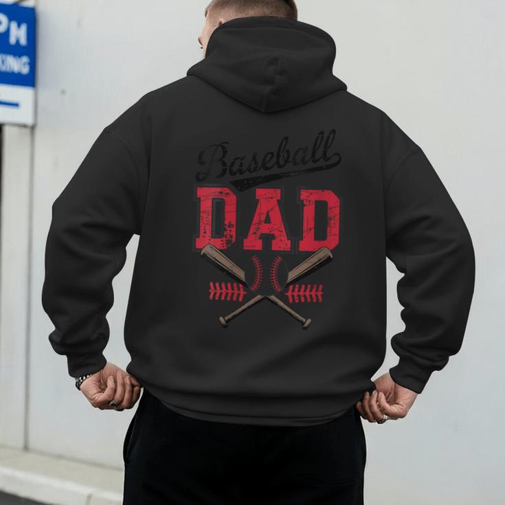 Vintage Baseball Dad Father's Day Game Day Toddlers Men's Hoodie Back Print Vintage Baseball Dad Father's Day Game Day Toddlers Men's Hoodie Back Print