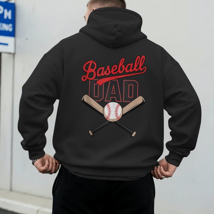 Vintage Baseball Dad Matching Family Father's Day Humor Dad Men's Hoodie Back Print