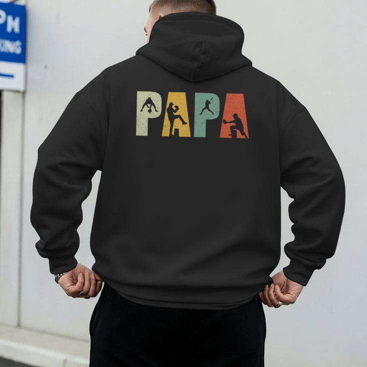 Vintage Baseball Dad Papa Fathers Day Men's Hoodie Back Print Vintage Baseball Dad Papa Fathers Day Men's Hoodie Back Print