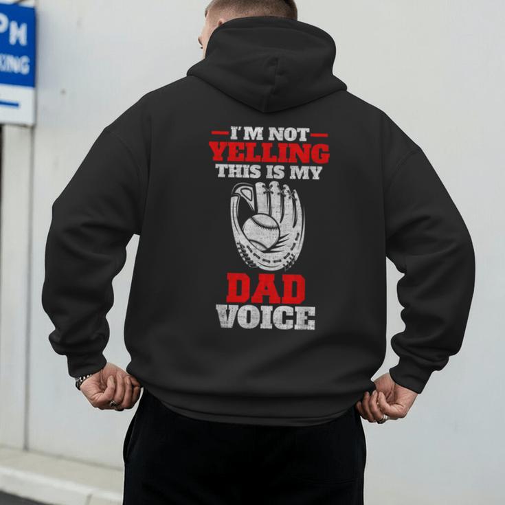 Vintage I'm Not Yelling This Is My Baseball Dad Voice Men's Hoodie Back Print
