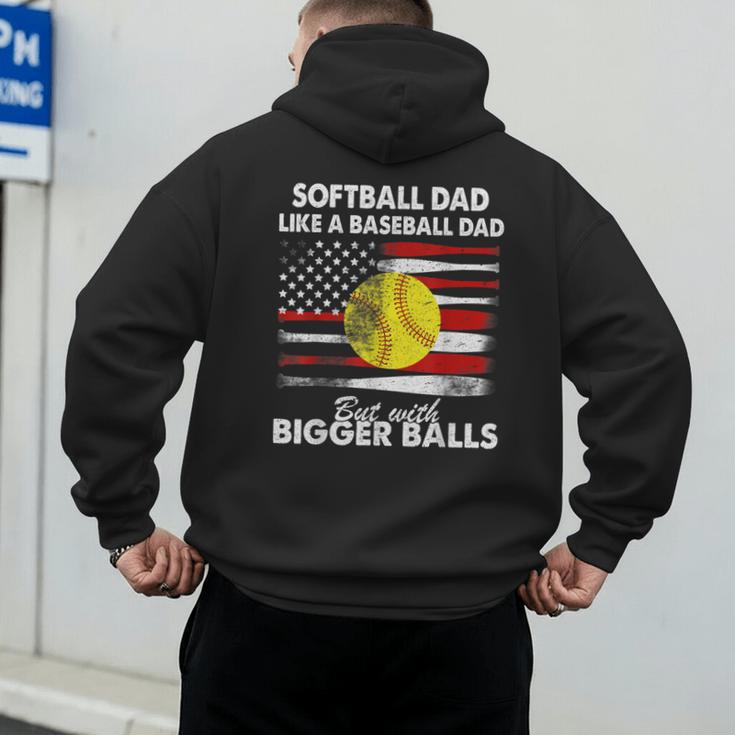 Vintage Softball Dad Like A Baseball Dad US Flag Fathers Day Men's Hoodie Back Print Vintage Softball Dad Like A Baseball Dad US Flag Fathers Day Men's Hoodie Back Print