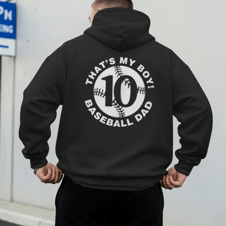 Vintage That's My Boy 10 Proud Baseball Dad Father's Day Men's Hoodie Back Print