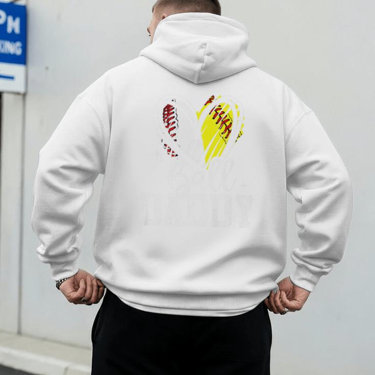 Ball Daddy Softball Baseball Dad Fathers Day Premium Men's Hoodie Back Print Ball Daddy Softball Baseball Dad Fathers Day Premium Men's Hoodie Back Print