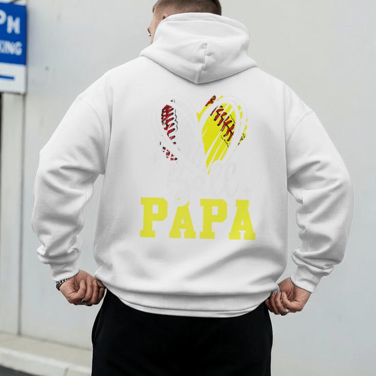 Ball Papa Softball Baseball Dad Daddy Premium Men's Hoodie Back Print Ball Papa Softball Baseball Dad Daddy Premium Men's Hoodie Back Print