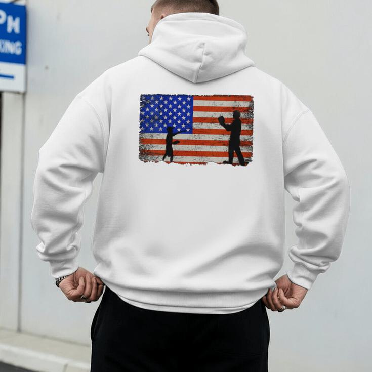 Baseball Coach Baseball Dad American Flag Men's Hoodie Back Print Baseball Coach Baseball Dad American Flag Men's Hoodie Back Print