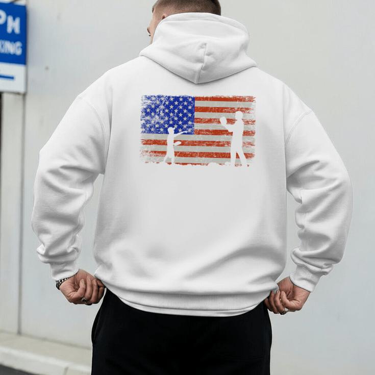 Baseball Coach Baseball Dad American Flag Premium Men's Hoodie Back Print Baseball Coach Baseball Dad American Flag Premium Men's Hoodie Back Print