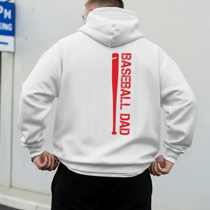 Baseball Dad Baseball American US Flag Baseball Sport Team Premium Men's Hoodie Back Print Baseball Dad Baseball American US Flag Baseball Sport Team Premium Men's Hoodie Back Print