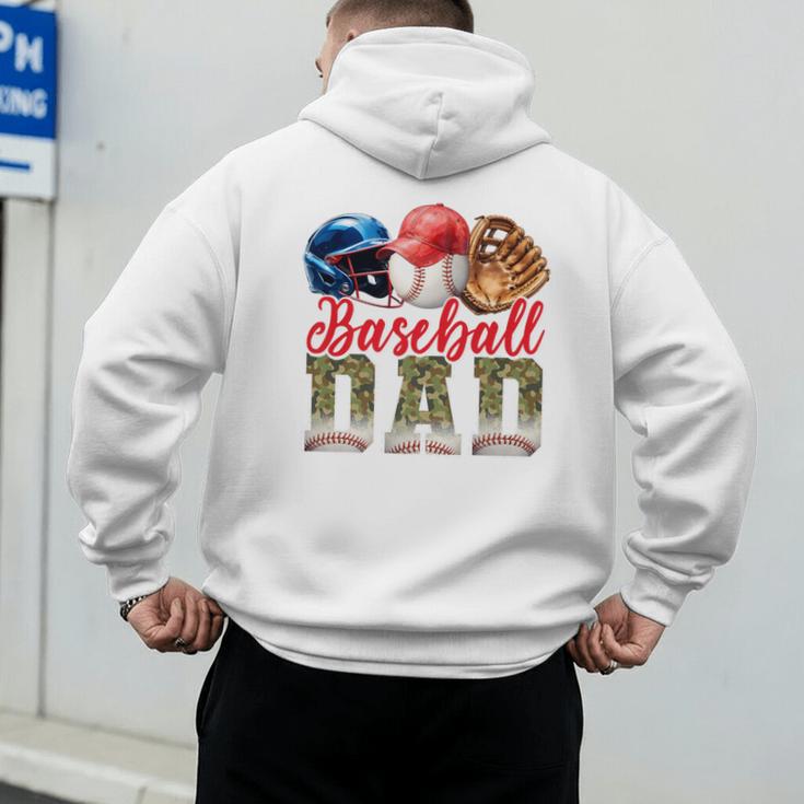 Baseball Dad Camo Father's Day Baseball Stuff Men Premium Men's Hoodie Back Print